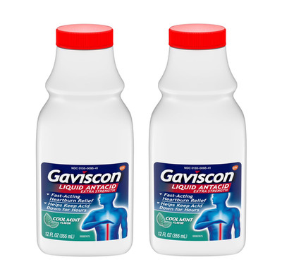 Gaviscon Extra Strength Cool Mint Liquid Antacid For Fast-Acting pack of 2