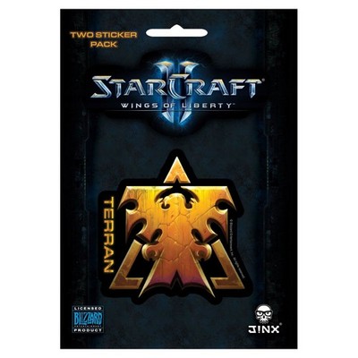 JINX StarCraft II: Wings of Liberty Terran Sticker (Gold, 2 Multi-Size Stickers)