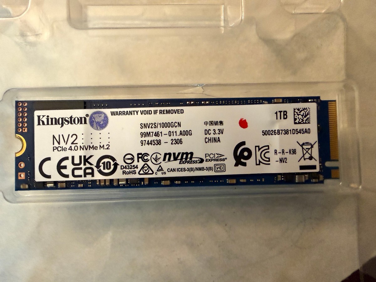 Kingston 2280mm NV2 1TB M.2 NVMe Gen 4.0 x 4 SSD SNV2S/1000G Solid