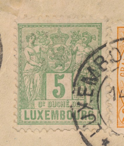 1895 LUXEMBOURG TO RUSSIA COVER, LOCAL POSTMAN LABEL, RARE EKATERINOSLAV GRN PMK - Imagen 6 de 24