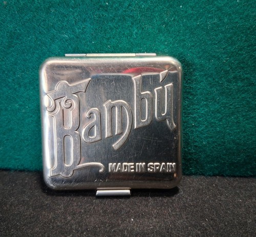 Vintage "Bambu" Alcoy tin matchcase w/ pack of Bambu rolling papers.Made in...