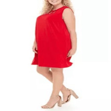 NWT AGB Plus Size Solid Cut Out A Line Dress Sz 2x