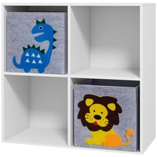 ZONEKIZ Scaffale Portagiochi Libreria per Bambini con 4 Scomparti Bianco