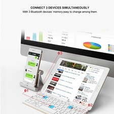 Aluminum Foldable Bluetooth Keyboard Wireless Multi-Device Tablet Phone Stand