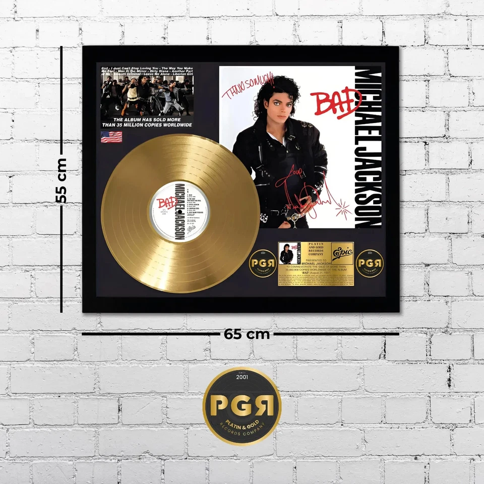 Vinilo LP chapado en oro - Michael Jackson - Memorabilia música regalo | PGR Foto 2 de 4