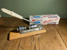 Reeds Rocket Nut Cracker Model 800 heavy Steel wood Base in Box nice one