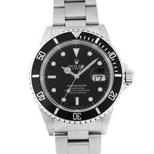 ROLEX Submarina 16610 U series (manufactured around 1997) Black/Noir mens Wa...