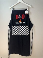 Dad - Grill Master - Grilling Apron Black 28" X 35" 100 Cotton Embroidered