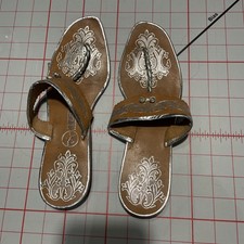 Kolhapuri Chappal For Women "metro Shoes" Leather Silver Sandals Size 7N