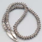 18" 8mm Sterling Navajo Bench Fluted Saucer Southwest Necklace — photo 4