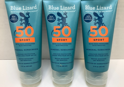 #ad #ad Blue Lizard Sport Mineral Sunscreen SPF 50 3oz Exp. 12 2026 Lot of 3 $19.95