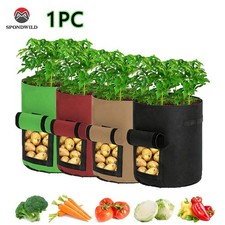 3 Pack 7 Gallon Potato Grow Planter Bags Vegetable Fruit Planting Bag Fabric Pot