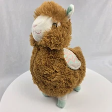 Kellytoy 12" Tall Alpaca Llama Brown Mint Green Plush Stuffed Animal Toy