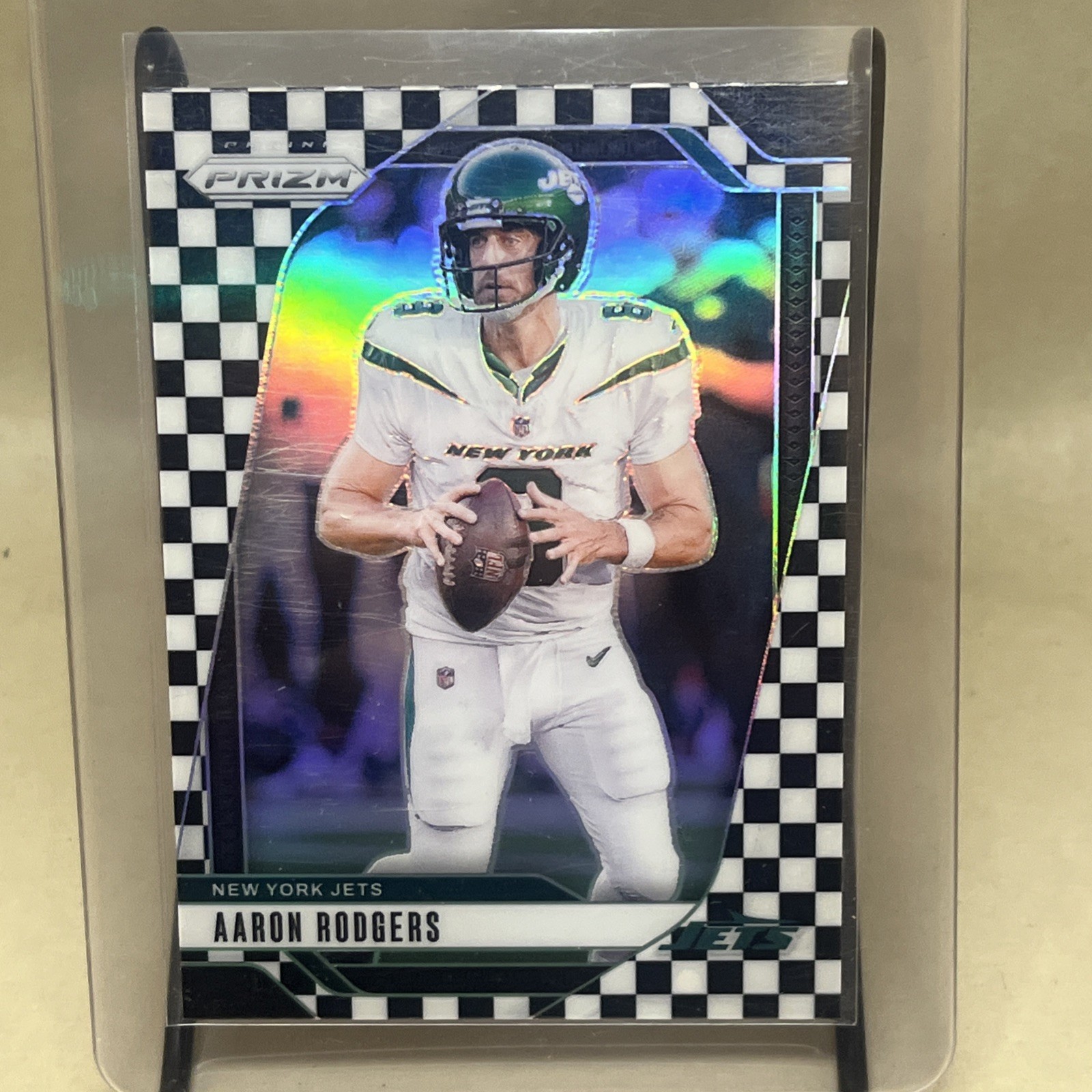 2024 Panini Prizm Football #222- AARON RODGERS - Black & White Checkerboard -SSP