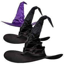 Halloween Black Ruched Witch Hat Costume Accessory Halloween Cosplay Party US