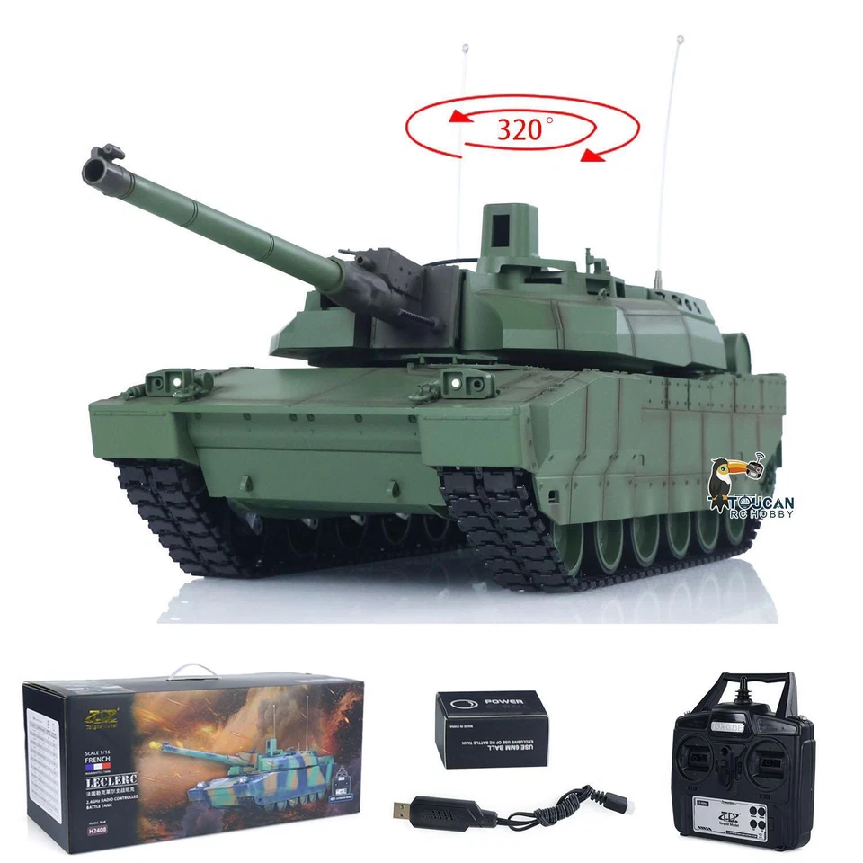 1/16 Tongde RC Tank H2408 Leclerc Battle Tank RTR IR BB Shooting Barrel Recoil - Image 4 of 4