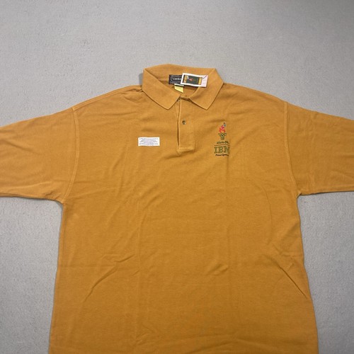 Vintage Atlanta 1996 Polo Shirt Men LARGE Yellow IBM Pique Made in USA nwt nos - Bild 2 von 11