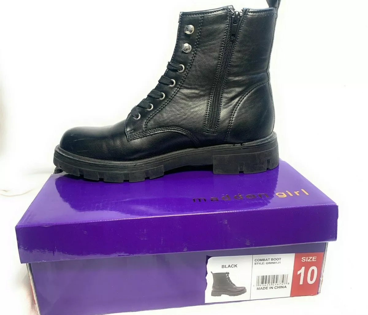 Short black combat boots sale