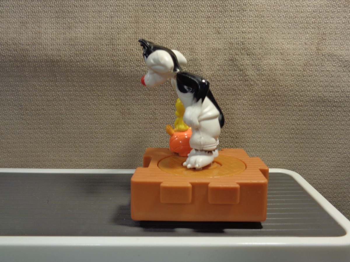 SYLVESTER AND TWEETY BIRD 3” ROLL AROUND PUSH TOY 1996 WARNER BROS