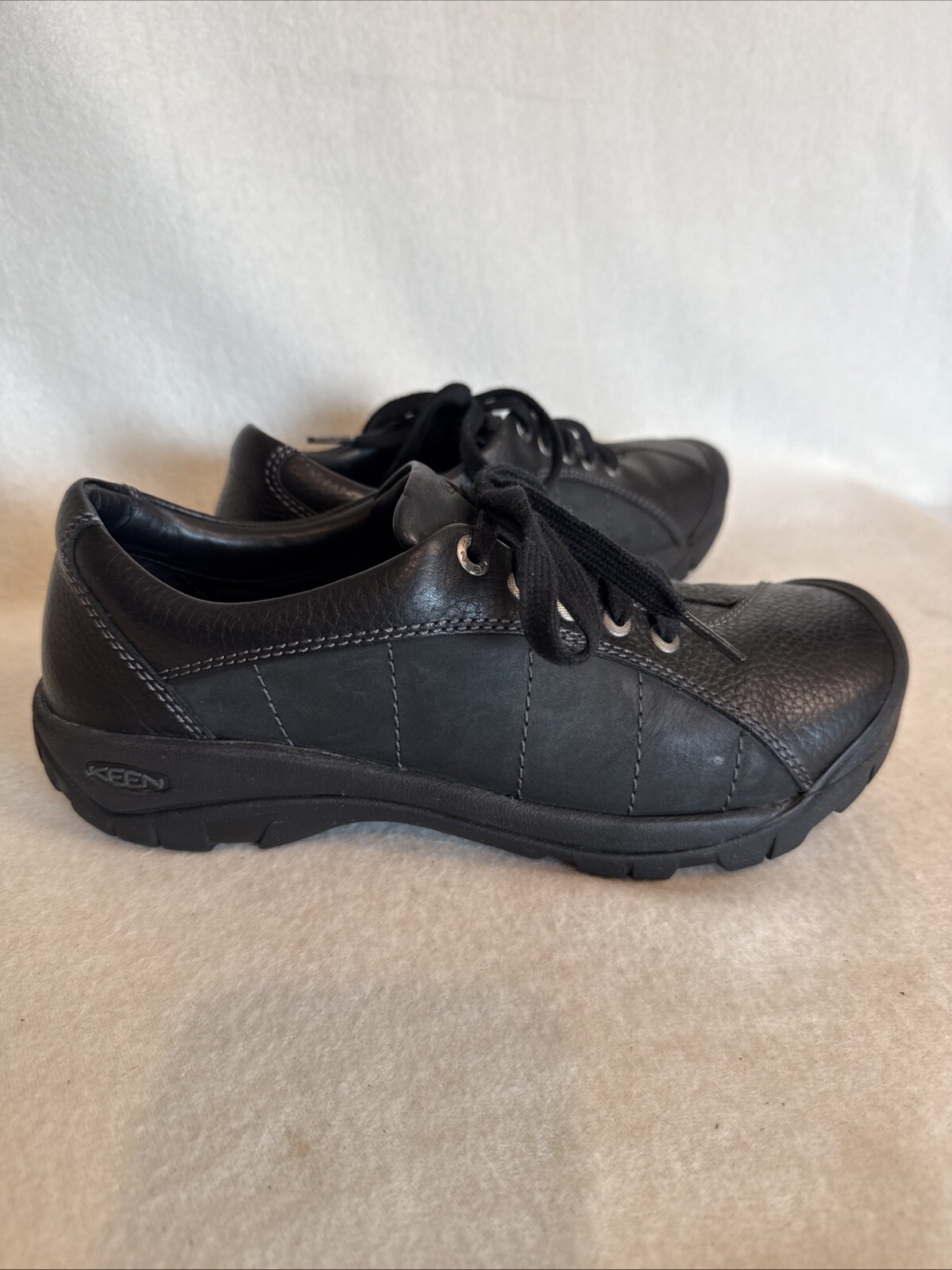 Scarpe Keen Presidio nere in pelle sneakers casual stringate da donna taglia US 9 5