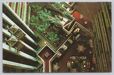 Cambridge Massachusetts, Hyatt Regency Hotel Atrium, Vintage Postcard