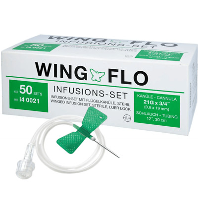 Flügelkanülen Wing-Flo 21G Grün (50 Stk.)