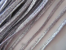 12 METER Flat cord silver 4mm elegant border lace Kordel Dentelle 