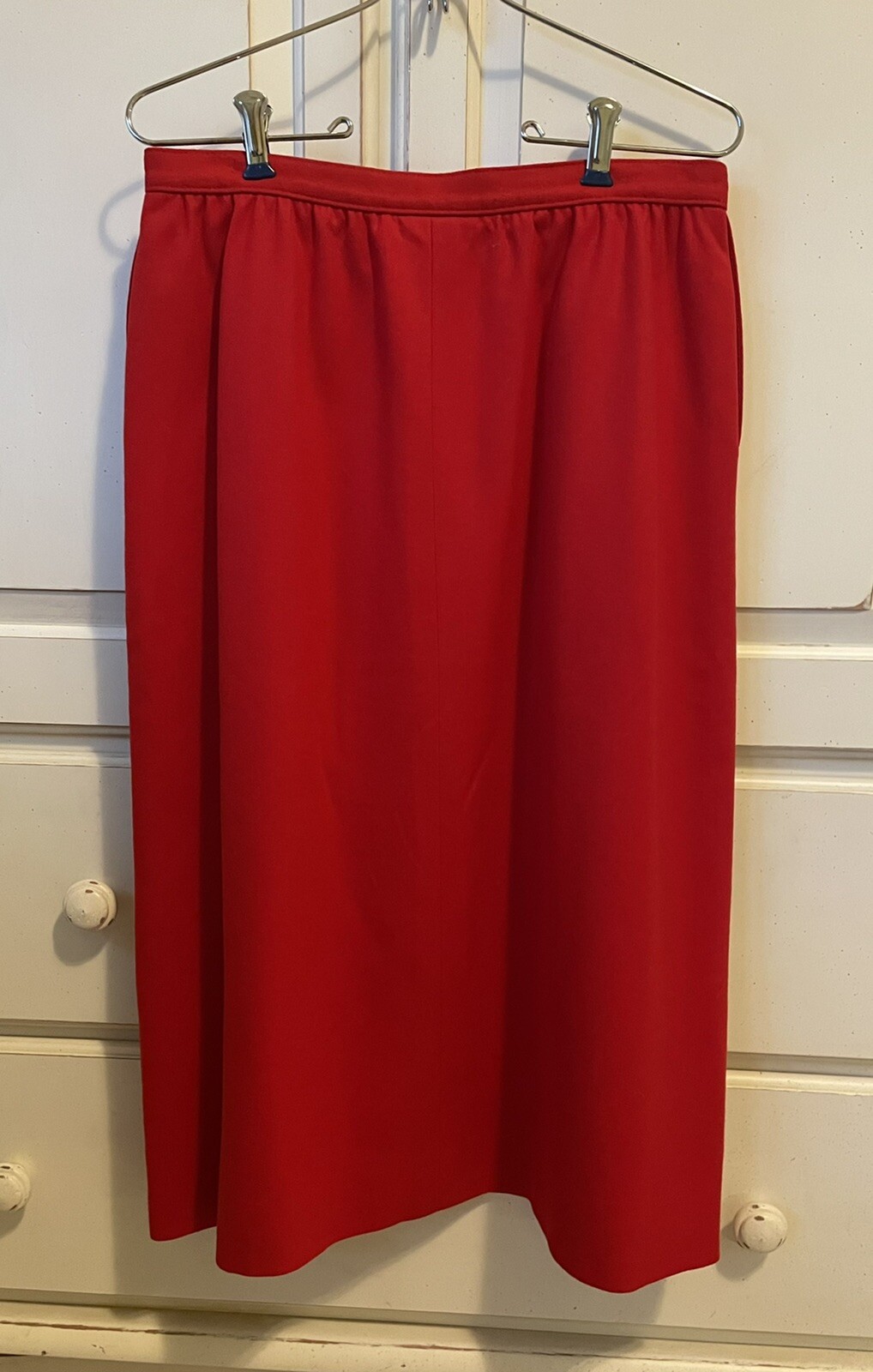 Vinatge 70s PENDLETON 100% Wool Solid Red Pleated… - image 2