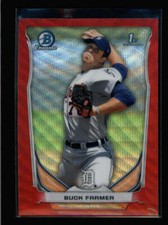 BUCK FARMER 2014 BOWMAN CHROME #BCP93 ROOKIE RED WAVE REFRACTOR #14/25 AY8554