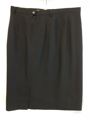 MONDI Ladies Vintage Skirt Solid Black Wool Blend Skirt Pencil Style Size 42