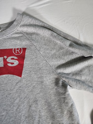 Levis Logo Sweatshirt Adult Size Large Grey Pullover - Picture 5 of 11