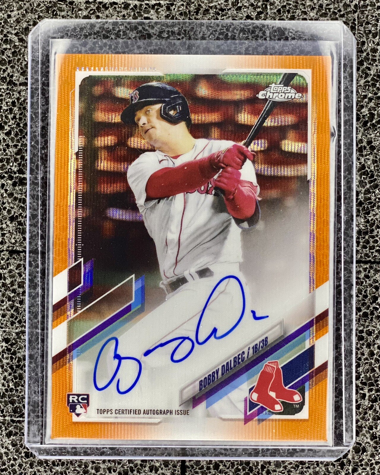 2021 Topps Chrome Bobby Dalbec Orange Wave RC Rookie Auto 20/25 Red Sox #RA-BD