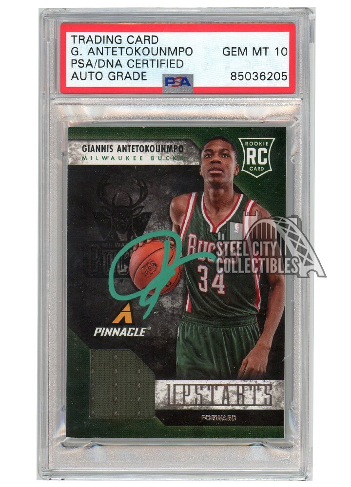 Giannis Antetokounmpo 2013-14 Pinnacle Jersey Auto RC PSA/DNA 10 (Light Green)
