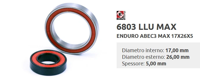 61803-2RS Completo Ceramica Sigillato Cuscinetto 17x26x5 Si3N4 A - Foto 3