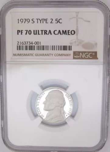 1979-S Type 2 Jefferson Nickel NGC PF70 ULTRA CAMEO = Scarce & Rare Book $700