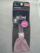 SCUNCI PINK GRAY REVERSIBLE HEADWRAP STRECH HEADBAND HAIR ACCESSORY