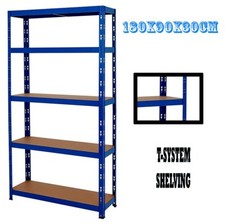 5-Tier Racking Heavy Duty Garage Shelving Storage Shelves Unit 180x90x30cm UKED.