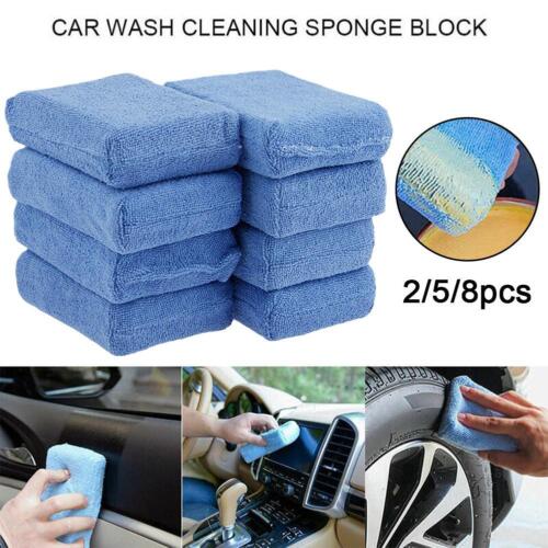 Microfiber Foam Sponge Polish Wax Applicator Blue Car Detailing Cleaning P U8J9 - Picture 1 of 14