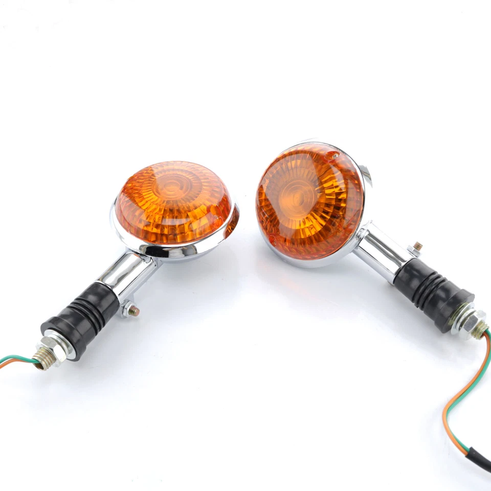 2pcs Turn Signal Indicators Light Blinker For Yamaha Virago 250/535 XV250 Chrome - Image 3 of 4