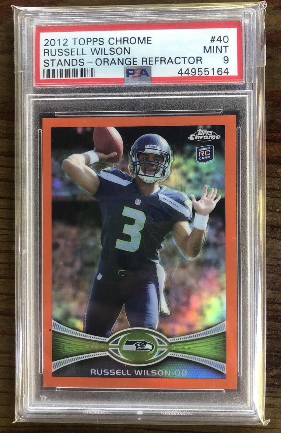 2012 Topps Chrome Russell Wilson #40 ORANGE REFRACTOR RC PSA 9 MINT!