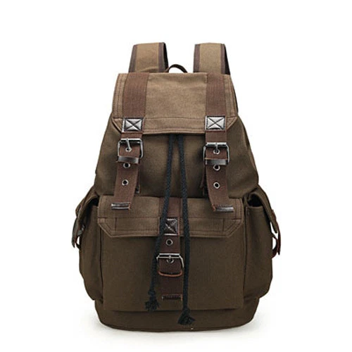 Khaki rucksack canvas backpack sale