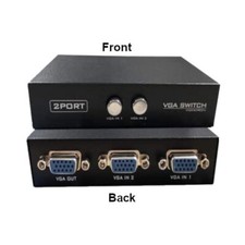 2 Way VGA Manual Data Switch Box HD15 15 Pin Push Button Type PC Display Monitor