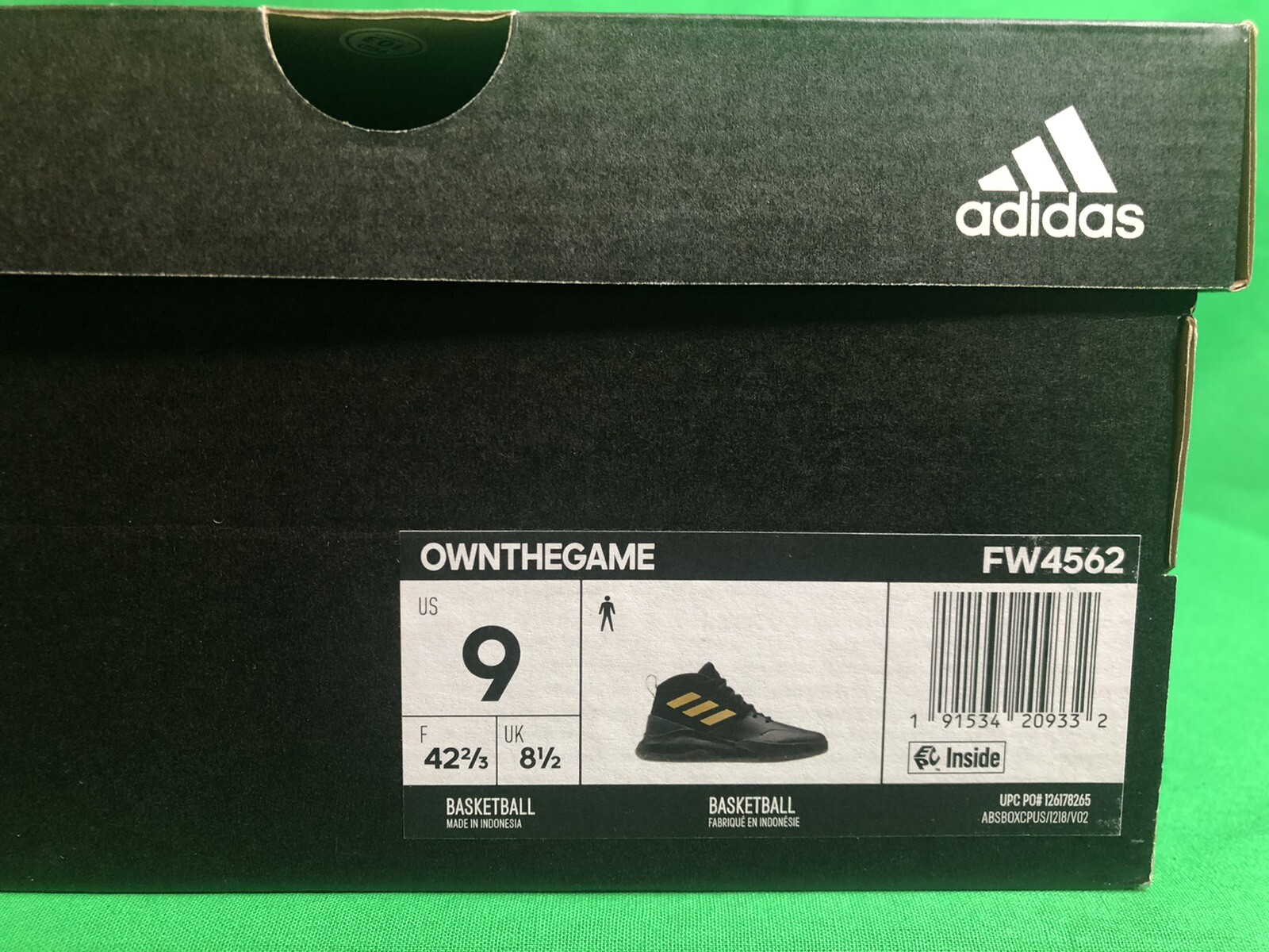 Size 9 - adidas Own The Game Black Matte Gold - FW4562 for sale online |  eBay