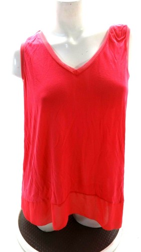 MERONA WOMEN'S DARK PINK CHIFFON TRIMMED FLOWY TANK TOP SIZE XXL - Bild 1 von 4