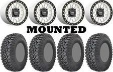 Kit 4 GBC Parallax Tires 33x10-15 on KMC KS235 Grenade Beadlock Machined CAN