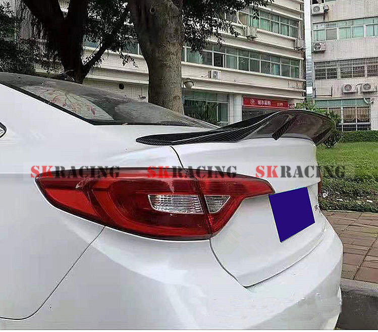 Gloss Black Factory Style Spoiler For 2015-2017 Hyundai Sonata - Trunk Lip Wing (Bolt-On)