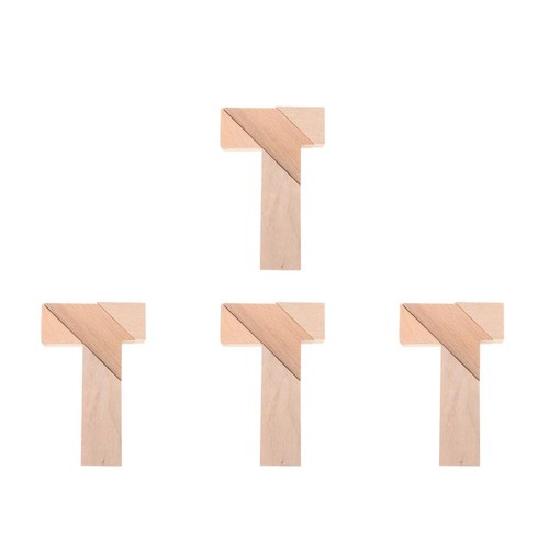 Puzzle a T in Legno 4 Pezzi, Enigma Logico, Gioco di Puzzle a Cubi in Legno, - Foto 19 di 20