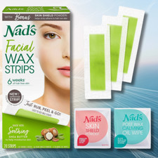 Nads Facial Wax Strips - Hypoallergenic All Skin Types - Facial Hair Removal