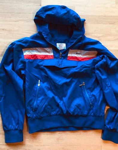 Vtg DESCENTE 80s Retro Blue Pullover 