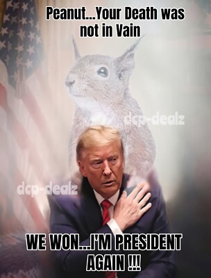 Peanut the Pet Squirrel & President Trump Victory Photo, Magnet, Decal, Poster